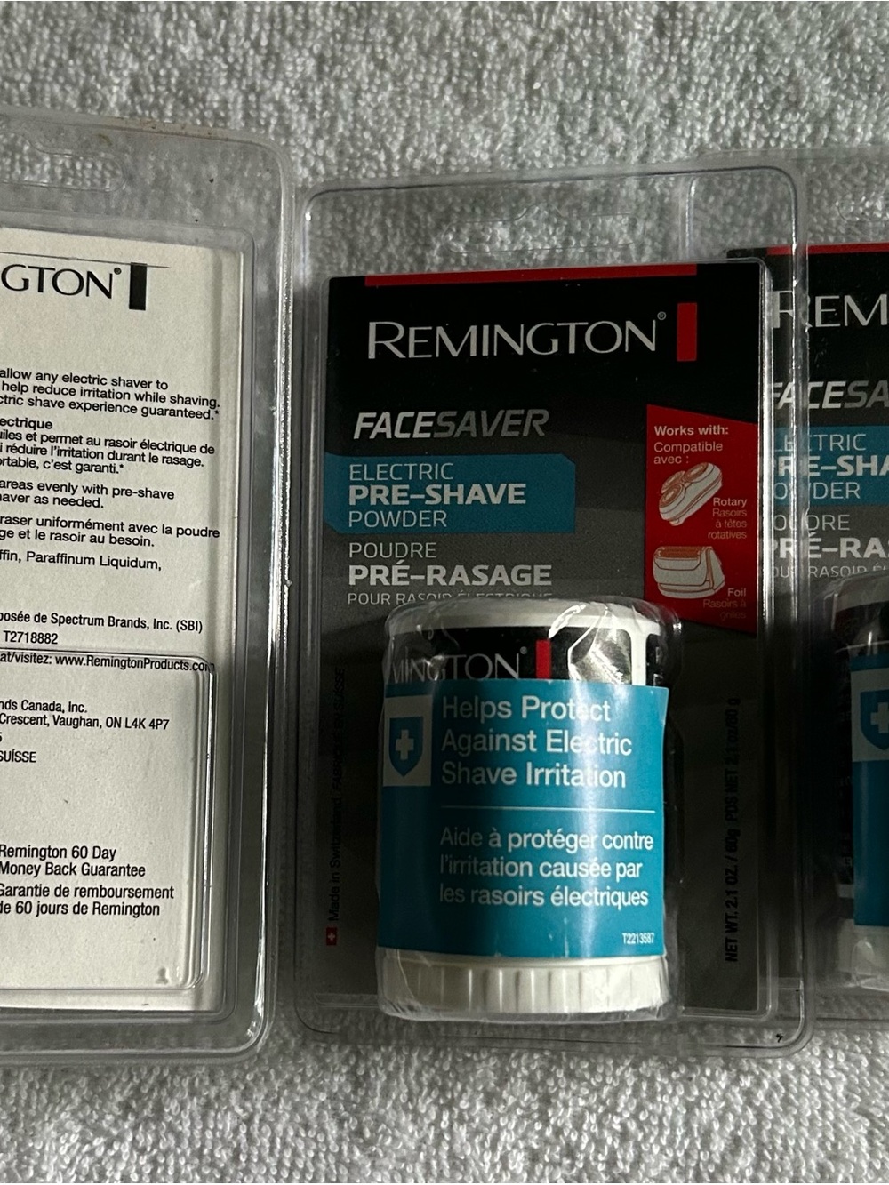 Remington Facesaver Electric Pre-Shave Powder package of 3